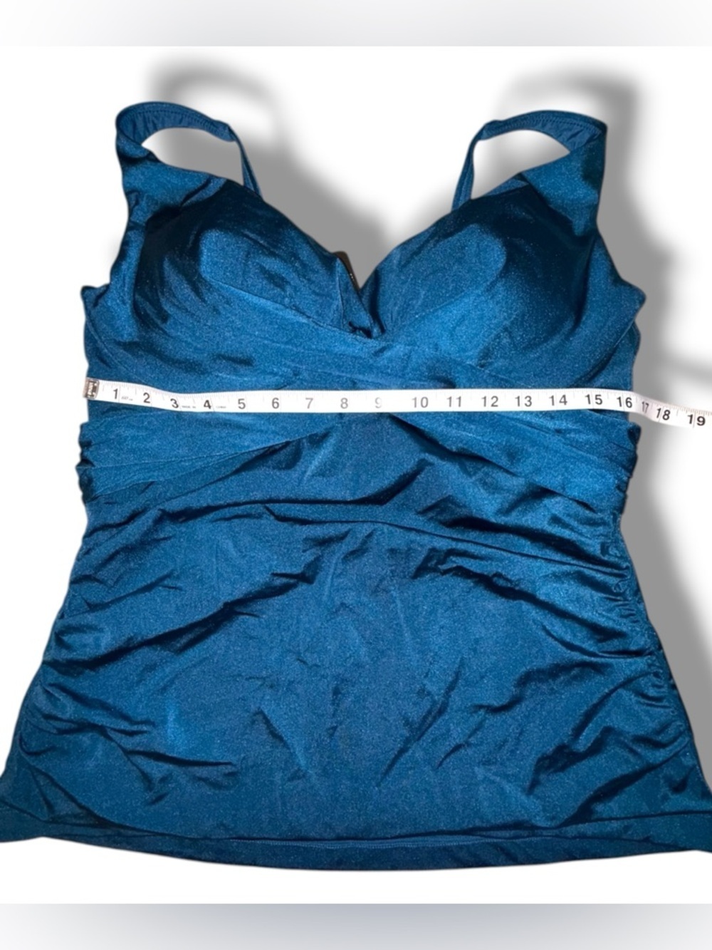 City Chic Azores Underwire Tankini & High-Waisted Bikini Brief Poseiden Blue 16W - Picture 7 of 12